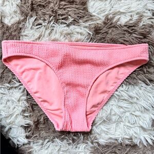 Aerie Coral Ribbed Bikini Bottoms